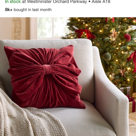 20x20 velvet throw threshold designed by with studio McGee cream - Picture 3 of 3